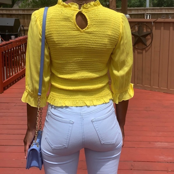 Bright Yellow Ruffle Top - Picture 2 of 3